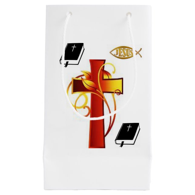 Sacola Para Presentes Pequena Gift Bag Natal Jesus (Frente)