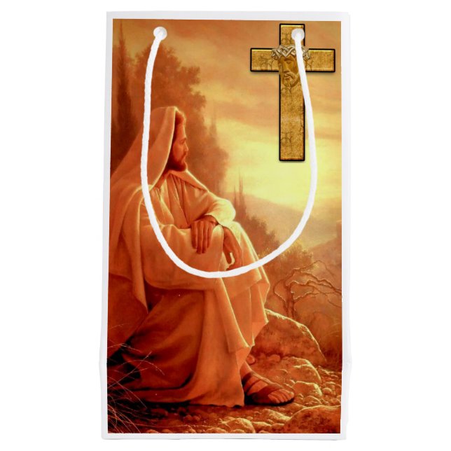 Sacola Para Presentes Pequena Gift Bag Natal Jesus (Frente)