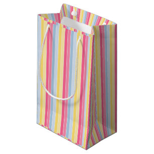 Sacola Para Presentes Pequena Gift Bag Pastel Stripe