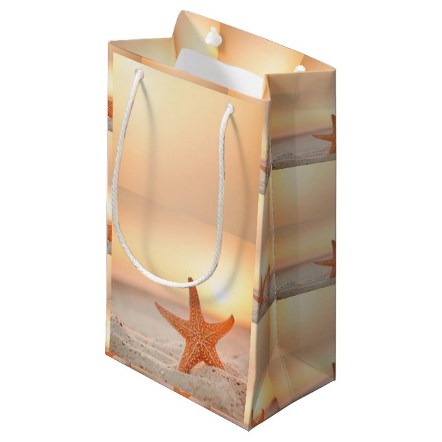 Sacola Para Presentes Pequena Gift Bag Starfish Beach (Frente inclinada)