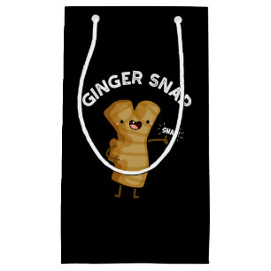 Sacola Para Presentes Pequena Ginger Snap Funny Comida Herb Spice Dark BG