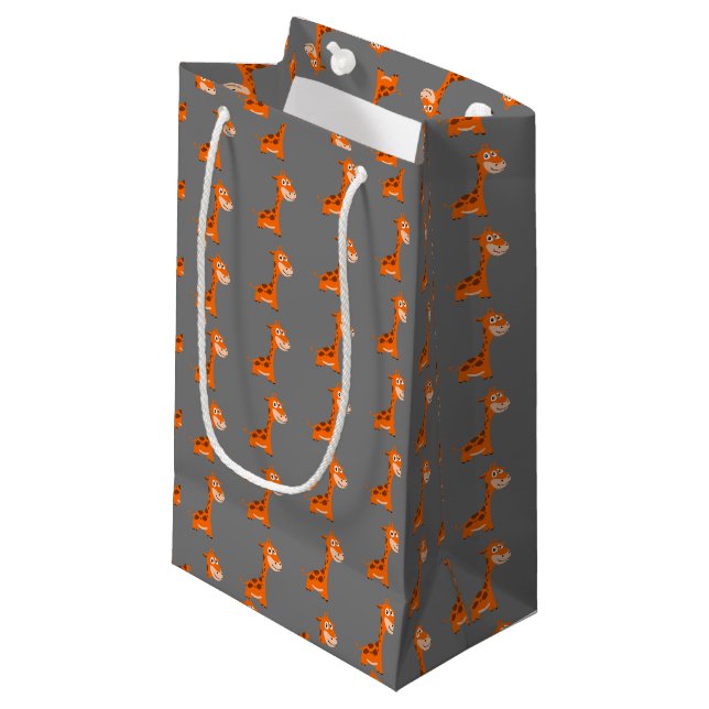 Sacola Para Presentes Pequena Girafa Personalizada (Frente inclinada)