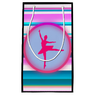 Sacola Para Presentes Pequena Girls Ballerina Dance Stripes