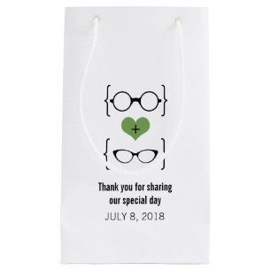 Sacola Para Presentes Pequena Glascos verdes e geeky com barra de presentes