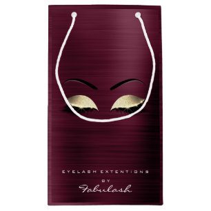 Sacola Para Presentes Pequena Glitter Glitter Dourado Brilhante Makeup Lashes Be