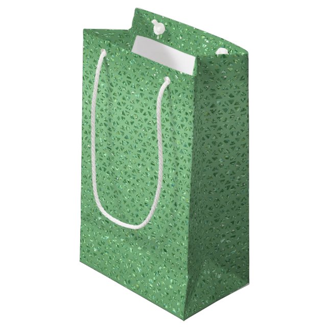 Sacola Para Presentes Pequena Glittery Gift Bag Verde (Frente inclinada)