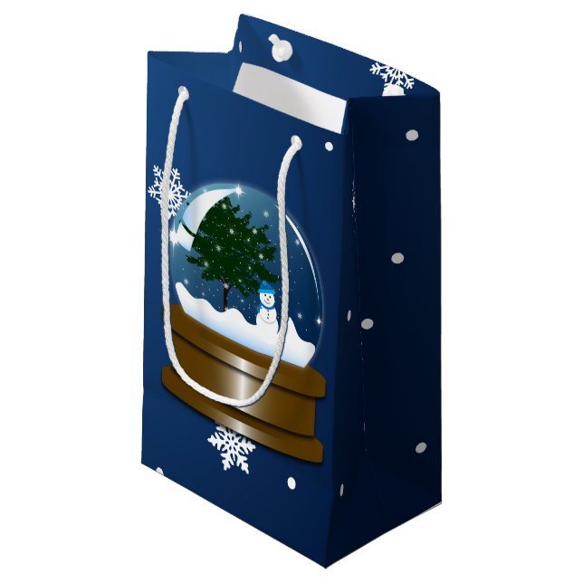 Sacola Para Presentes Pequena Globo da neve (Frente inclinada)