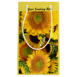 Sacola Para Presentes Pequena Glossy Sunflower Gift Bag Personaliza Saudação