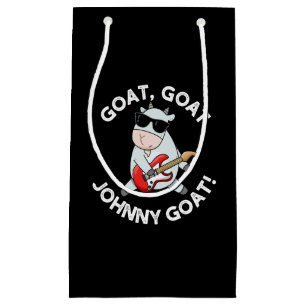 Sacola Para Presentes Pequena Goat Goat Johnny Goat Funny Animal Pun Dark BG
