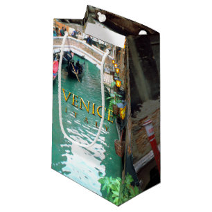 Sacola Para Presentes Pequena Gôndola em um canal Venetian