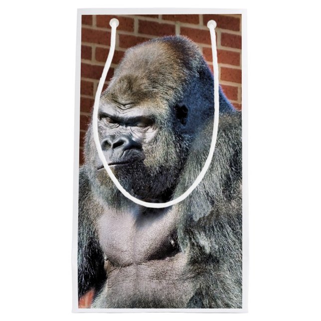 SACOLA PARA PRESENTES PEQUENA GORILLA (Frente)