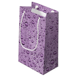 Sacola Para Presentes Pequena Gotículas de água roxa