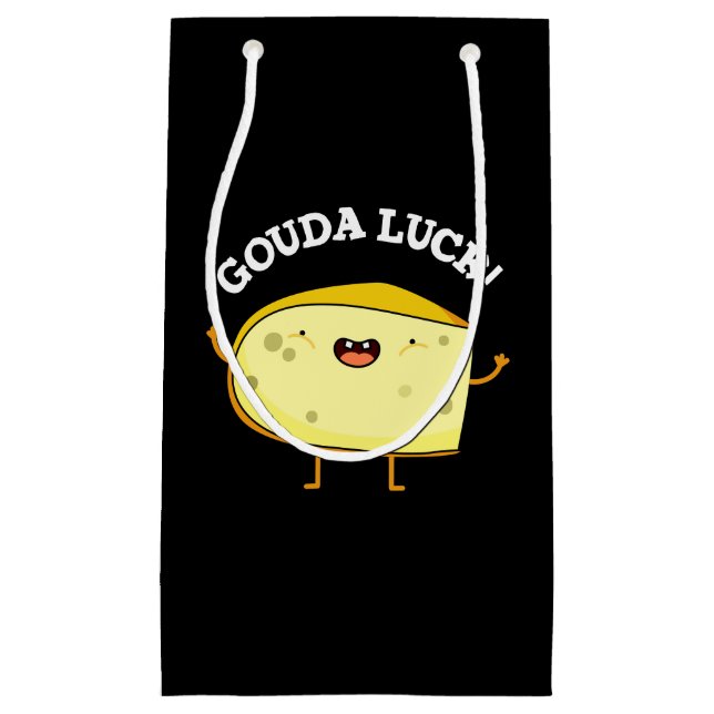 Sacola Para Presentes Pequena Gouda Luck Funny Cheese Pun (Frente)