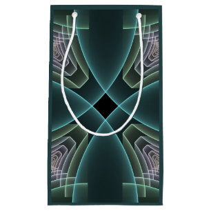 Sacola Para Presentes Pequena Gráfico de Arte Geométrica Teal Moderna
