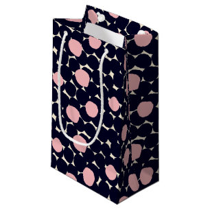Sacola Para Presentes Pequena Grande teste padrão de ponto azul & cor-de-rosa