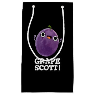 Sacola Para Presentes Pequena Grape Scott Funny Fruta Grape Pun Escuro BG