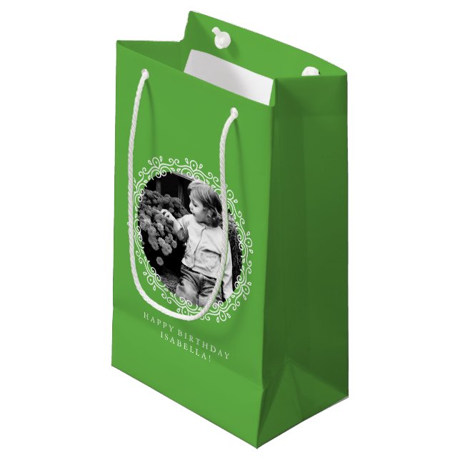 Sacola Para Presentes Pequena Grass Green Personalization Rico Roda Fotografia (Frente inclinada)