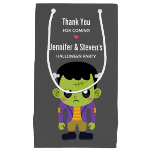 Sacola Para Presentes Pequena Green Frankenstein Monster Halloween Obrigado
