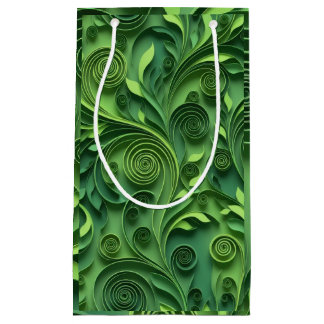 Sacola Para Presentes Pequena Green Quilling Digital Paper Pattern