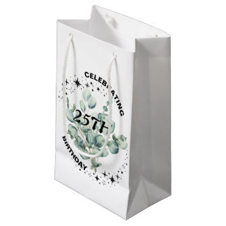 Sacola Para Presentes Pequena Greenery Floral Sky Star Celebração de Aniversário