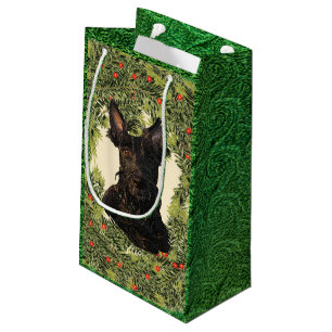 Sacola Para Presentes Pequena Grinalda de Terrier do Scottish