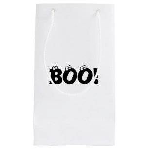 Sacola Para Presentes Pequena Halloween Scary Boo! brumas brancas pretas