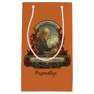 Sacola Para Presentes Pequena Halloween Student Skeleton Engraçado Quote Persona
