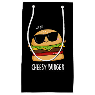 Sacola Para Presentes Pequena Hamburger Clichê Piadas de Comida Divertidas Fundo