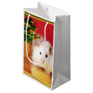 Sacola Para Presentes Pequena Hamster Kokolinka com árvore de Natal