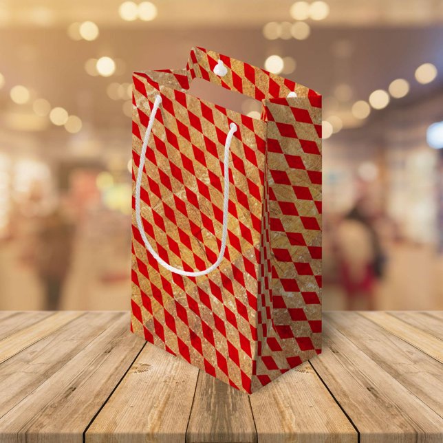 Sacola Para Presentes Pequena Harlequin Red Vintage (Criador carregado)