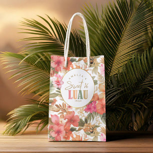Sacola Para Presentes Pequena Havaiano Luau Sweet, Dezesseis Padrão Floral ID109