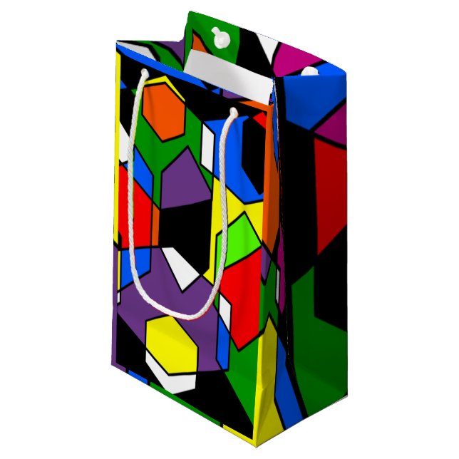 Sacola Para Presentes Pequena Hexagon Bauhaus (Frente inclinada)