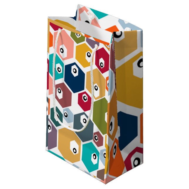 Sacola Para Presentes Pequena Hexagon Eyebolas (Frente inclinada)