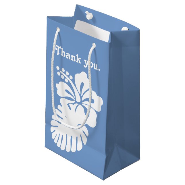 Sacola Para Presentes Pequena Hibisco tropical em Periwinkle Gift Bag (Frente inclinada)