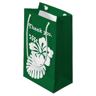Sacola Para Presentes Pequena Hibiscus tropical em Bag Green Gift