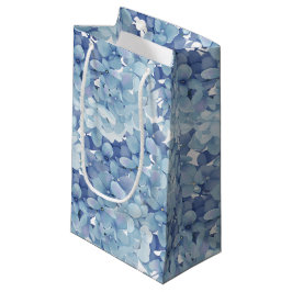 Sacola Para Presentes Pequena Hidrangea flores aquarela