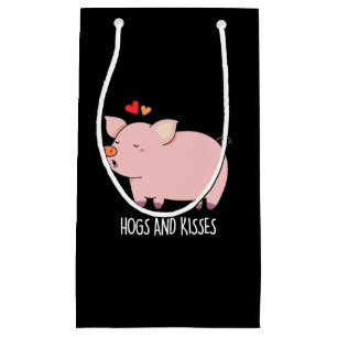 Sacola Para Presentes Pequena Hoge E Kisses Engraçados Porco Negra