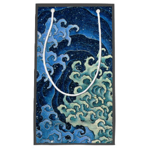 Sacola Para Presentes Pequena Hokusai Feminine Wave Vintage Ocean