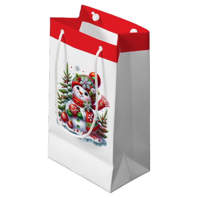 Sacola Para Presentes Pequena Holiday Gift Bag (Frente inclinada)