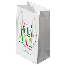Sacola Para Presentes Pequena "Holly Jolly", Natal personalizado