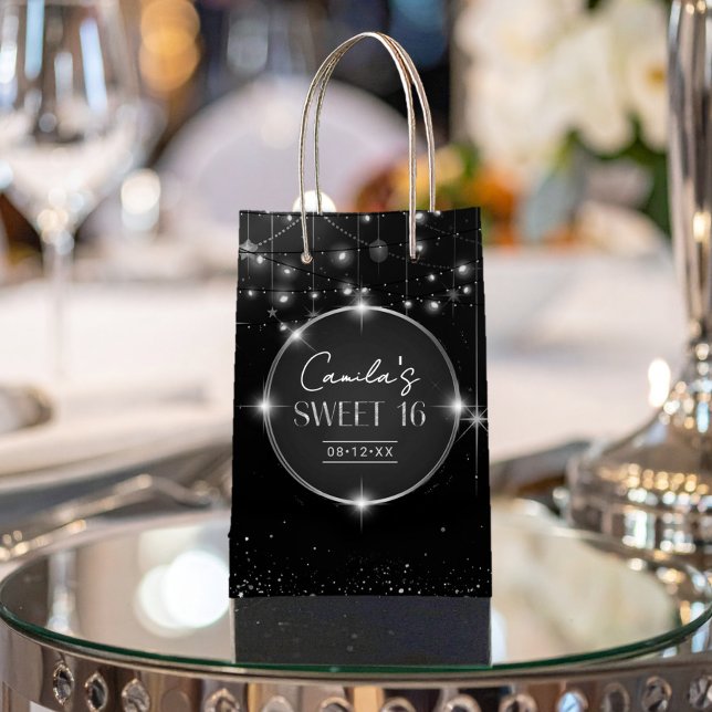 Sacola Para Presentes Pequena Hollywood B & W Sweet 16 ID1108 Small Gift Bag (Criador carregado)