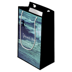 Sacola Para Presentes Pequena Homem nas ondas do mar