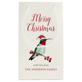 Sacola Para Presentes Pequena Hummingbird com garganta de rubi personalizada