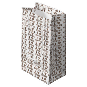Sacola Para Presentes Pequena I Heart Coffee Gift Bag