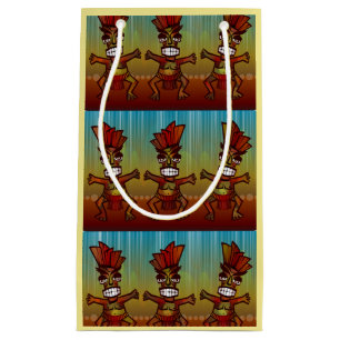 Sacola Para Presentes Pequena Ilha dos homens da cabana de Tiki que dança a