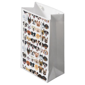 Sacola Para Presentes Pequena Ilustração - Muitos cães rindo e bonito