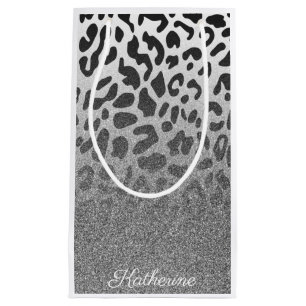 Sacola Para Presentes Pequena Impressão Leopard Brilhante