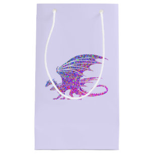 Sacola Para Presentes Pequena Incrível Dragão Mosaico Roxo