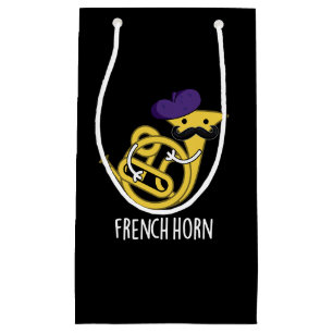 Sacola Para Presentes Pequena Instrumento Musical Francês Horn Funny Pun Dark BG