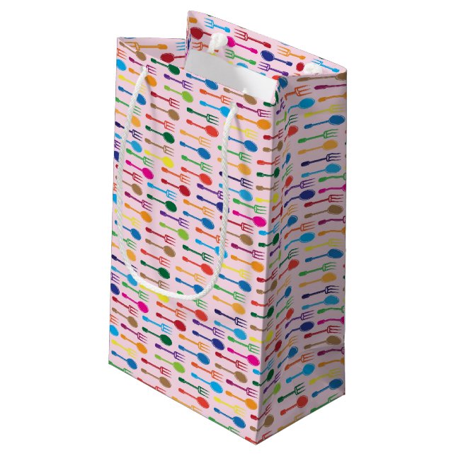 Sacola Para Presentes Pequena Jantando a textura (Verso inclinado)